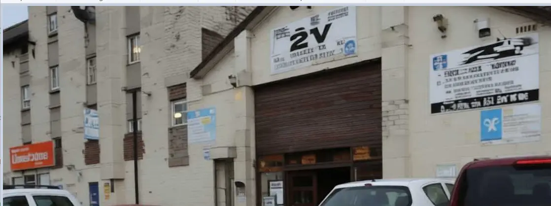 Exterior of 2V Motor Engineers MOT test station in Greenock